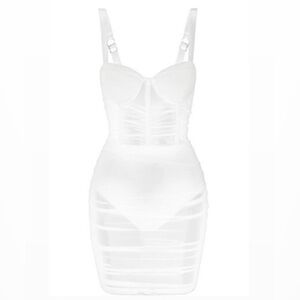 knee length dresses for ladies LEAU Mira Mesh Passion For Fashion Dress Hire